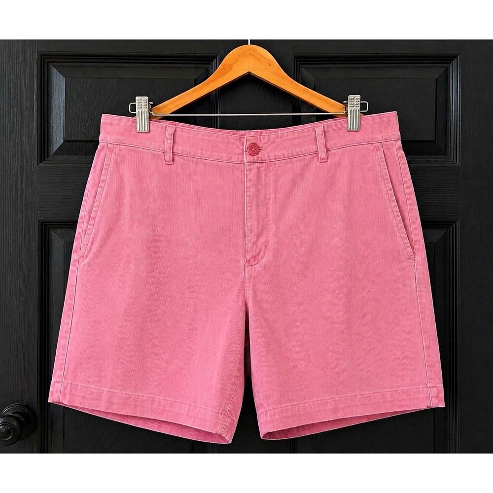 Vineyard Vines Men’s 38 Pink Ribbed Breaker Shorts Pockets 1H0163